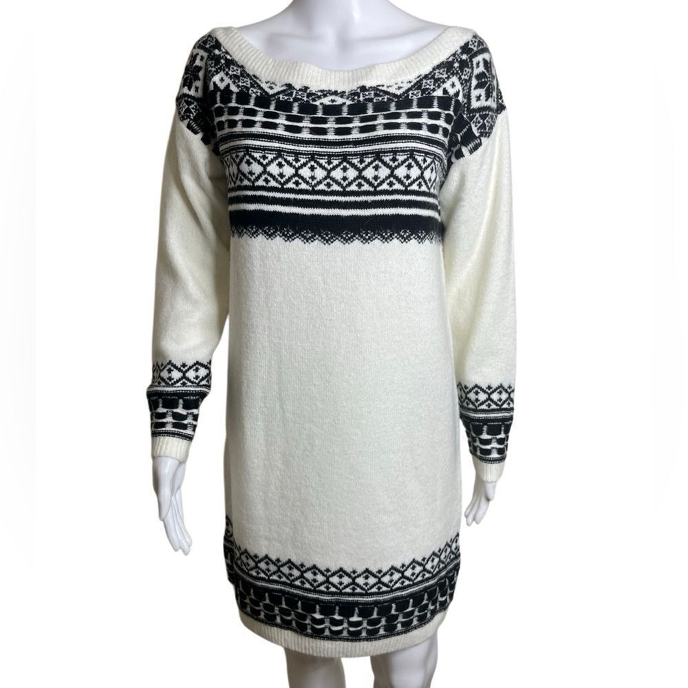 ASOS Black and White Patterned Sweater Dress Size 2